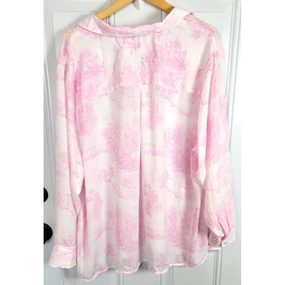 Cynthia Rowley Plus Size Popover Long Sleeve Blouse Top Size 3X - Picture 6 of 6